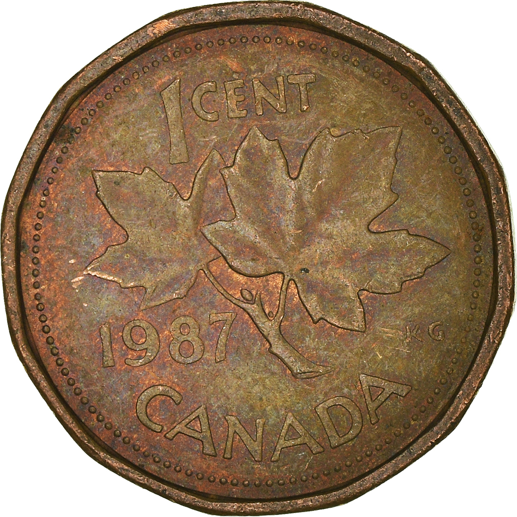 Moneda, Canadá, Cent, 1987