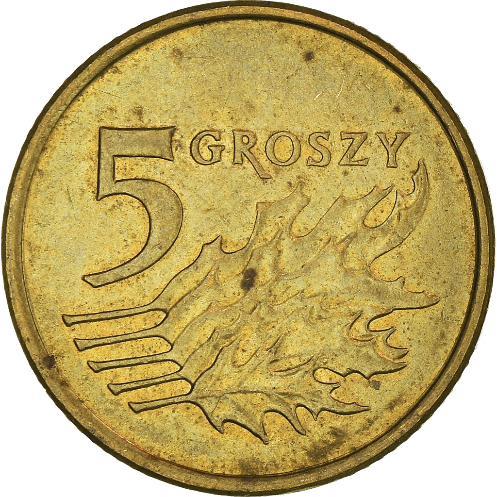 Moneda, Polonia, 5 Groszy, 2009