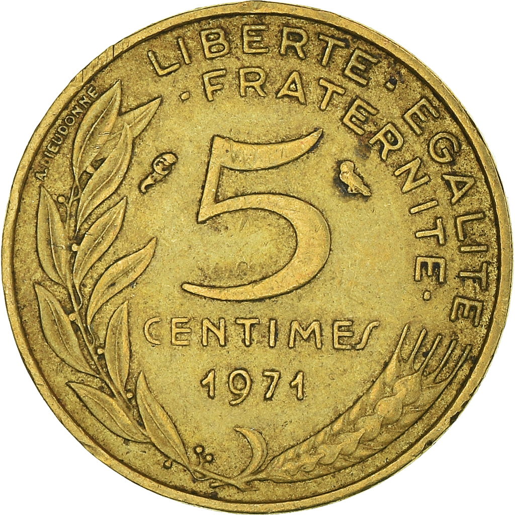 Moneda, Francia, 5 Centimes, 1971