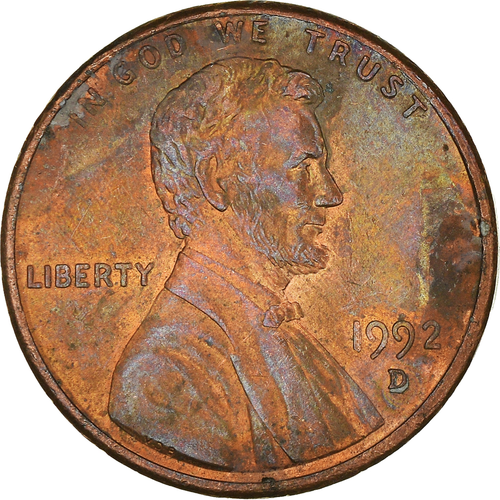 Moneda, Estados Unidos, Cent, 1992