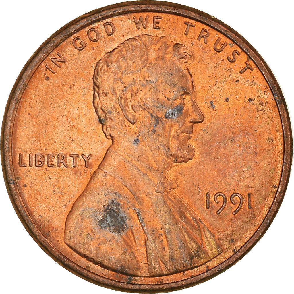 Moneda, Estados Unidos, Cent, 1991
