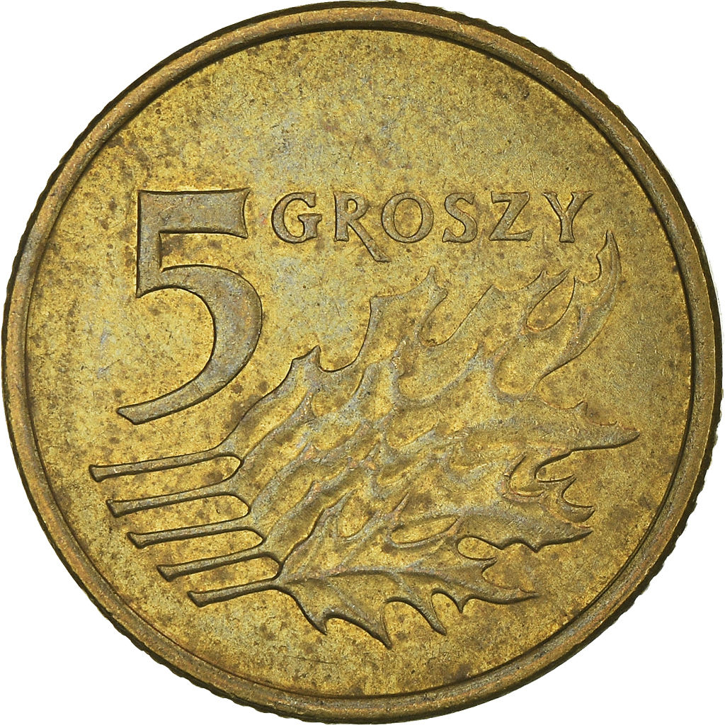 Moneda, Polonia, 5 Groszy, 2009