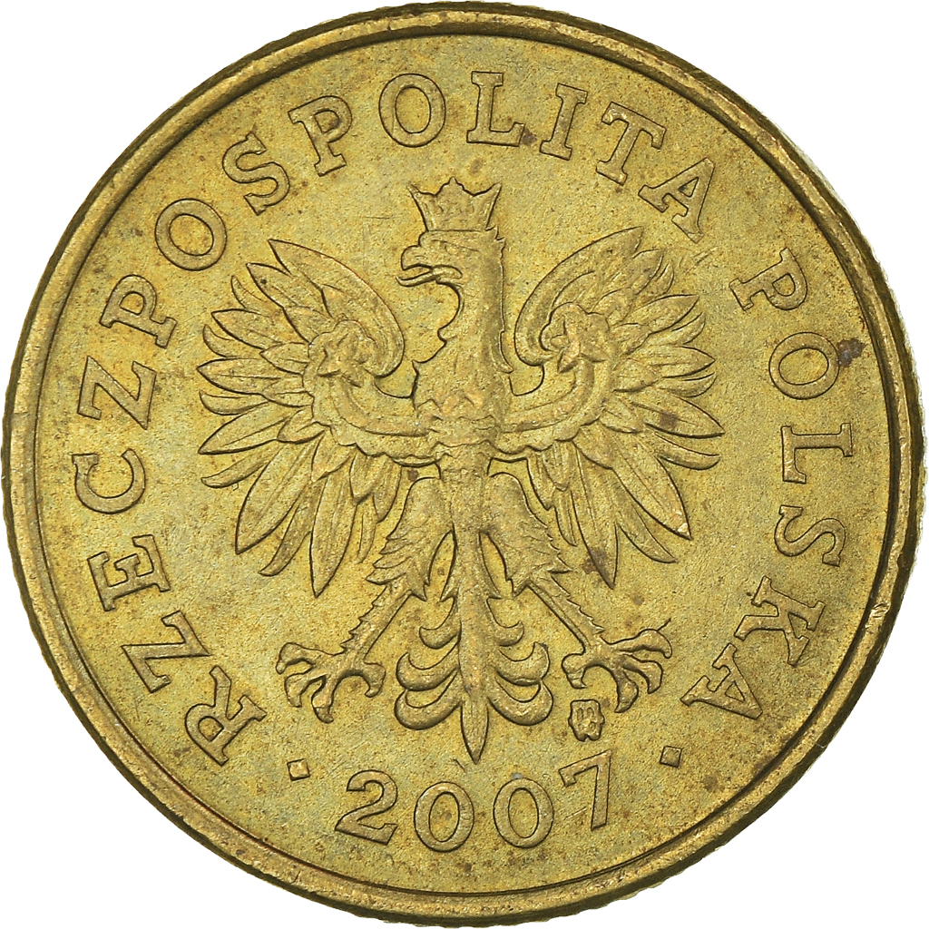 Moneda, Polonia, 5 Groszy, 2007