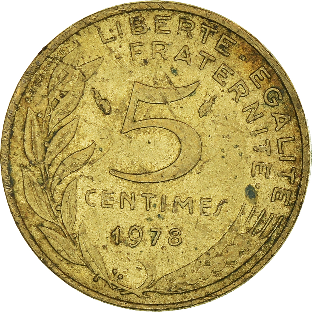 Moneda, Francia, 5 Centimes, 1978