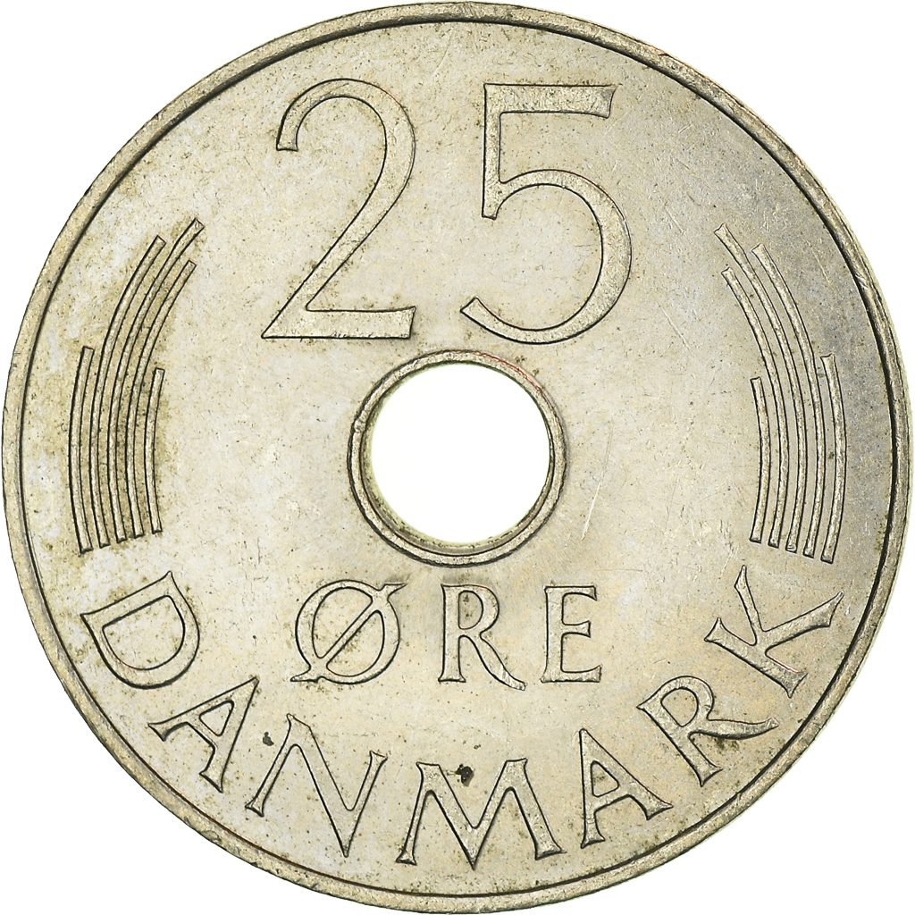Moneda, Dinamarca, 25 Öre, 1981