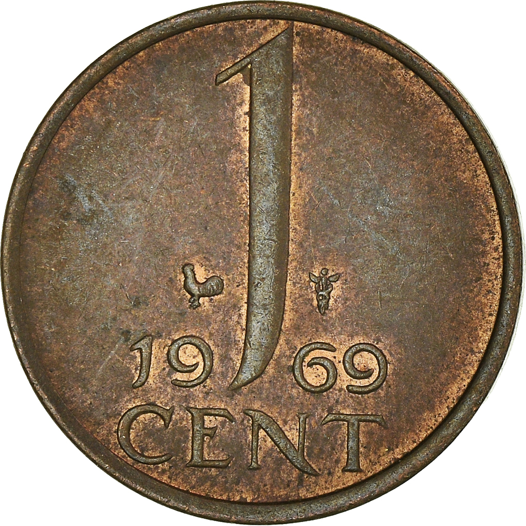 Moneda, Países Bajos, Cent, 1969