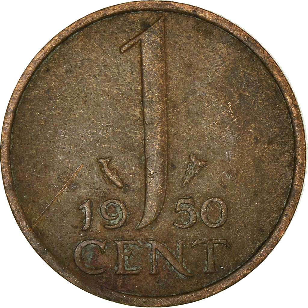 Moneda, Países Bajos, Cent, 1950