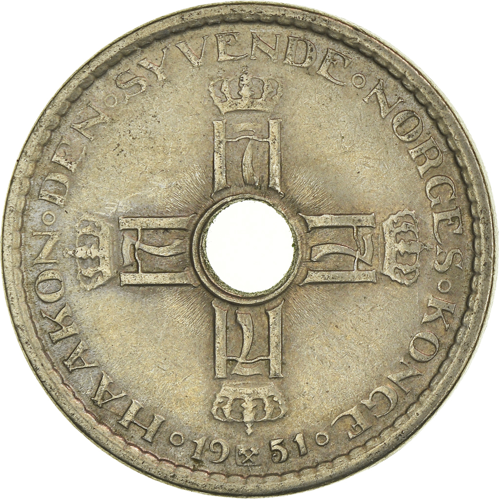 Moneda, Noruega, Krone, 1951