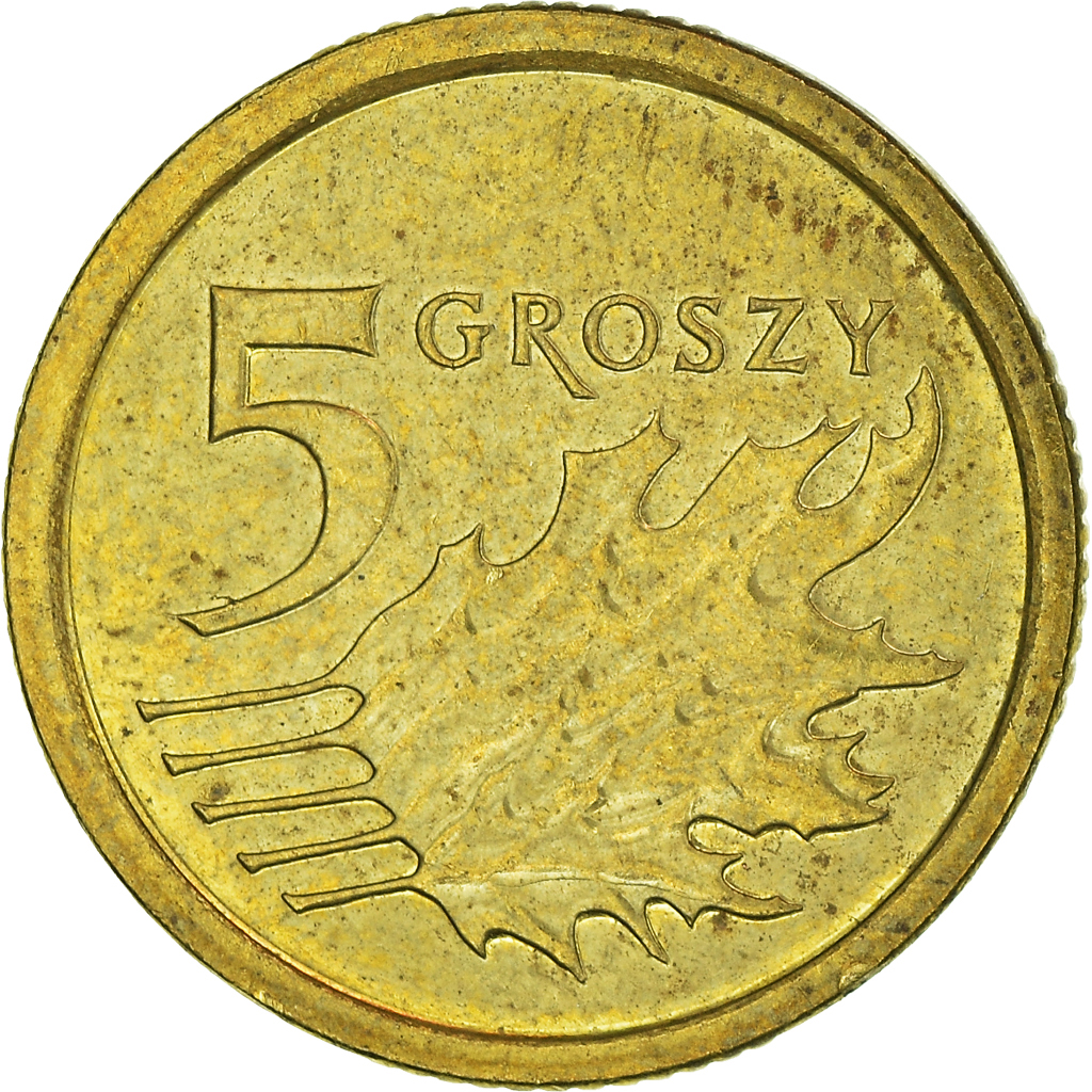 Moneda, Polonia, 5 Groszy, 2016