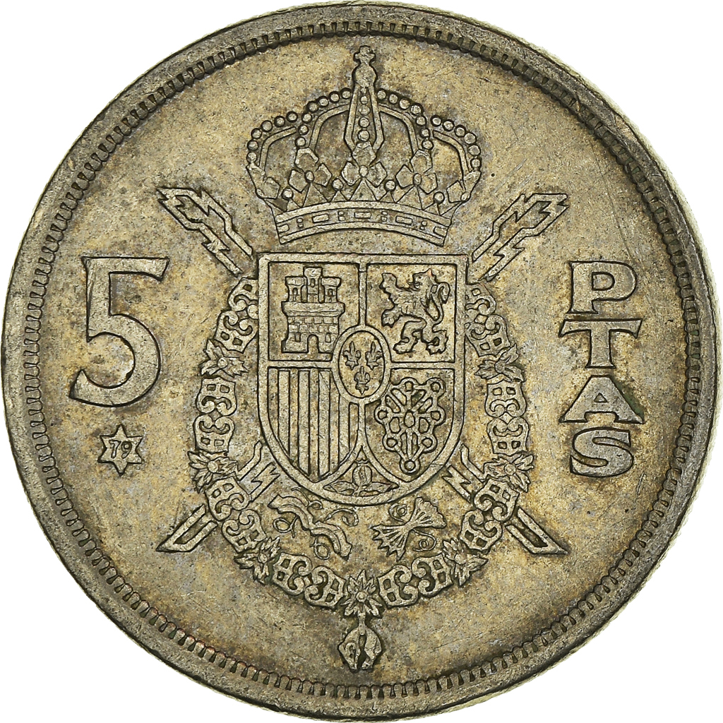 Moneda, España, 5 Pesetas, 1975 (79)