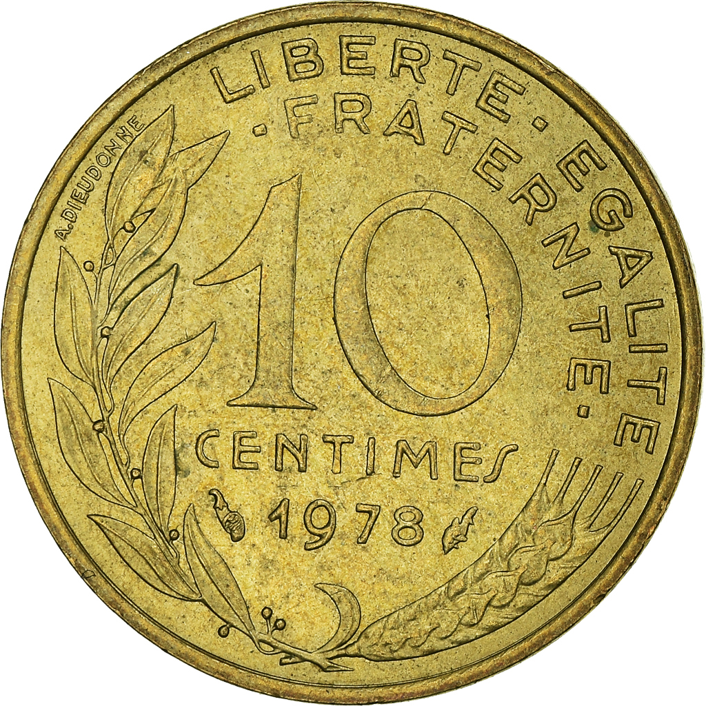 Moneda, Francia, 10 Centimes, 1978