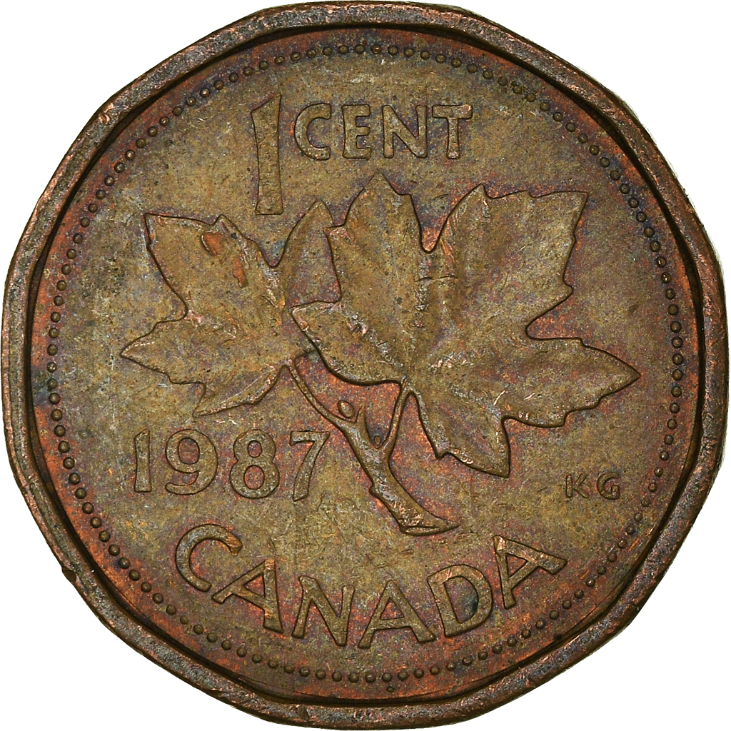 Moneda, Canadá, Cent, 1987