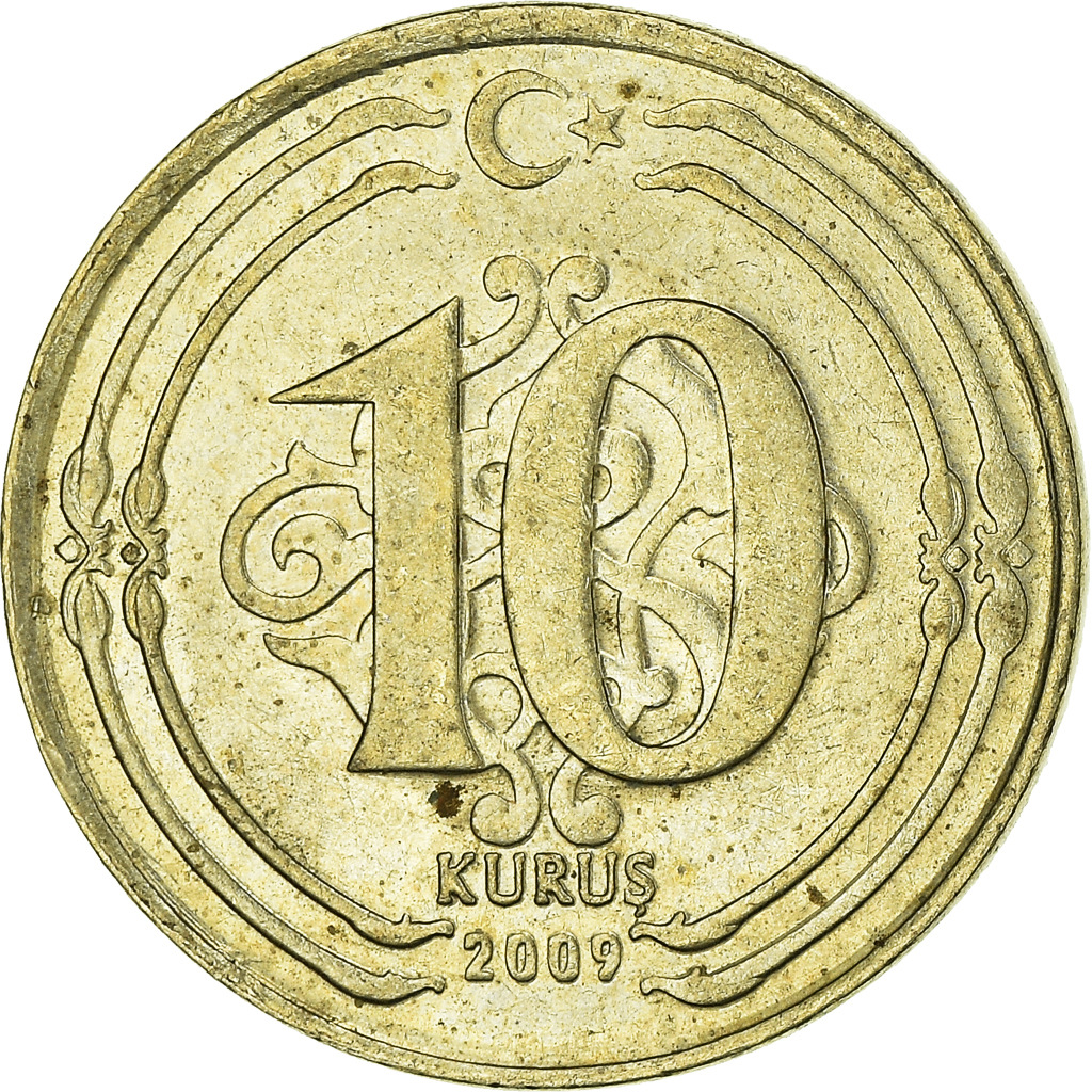 Moneda, Turquía, 10 Kurus, 2009