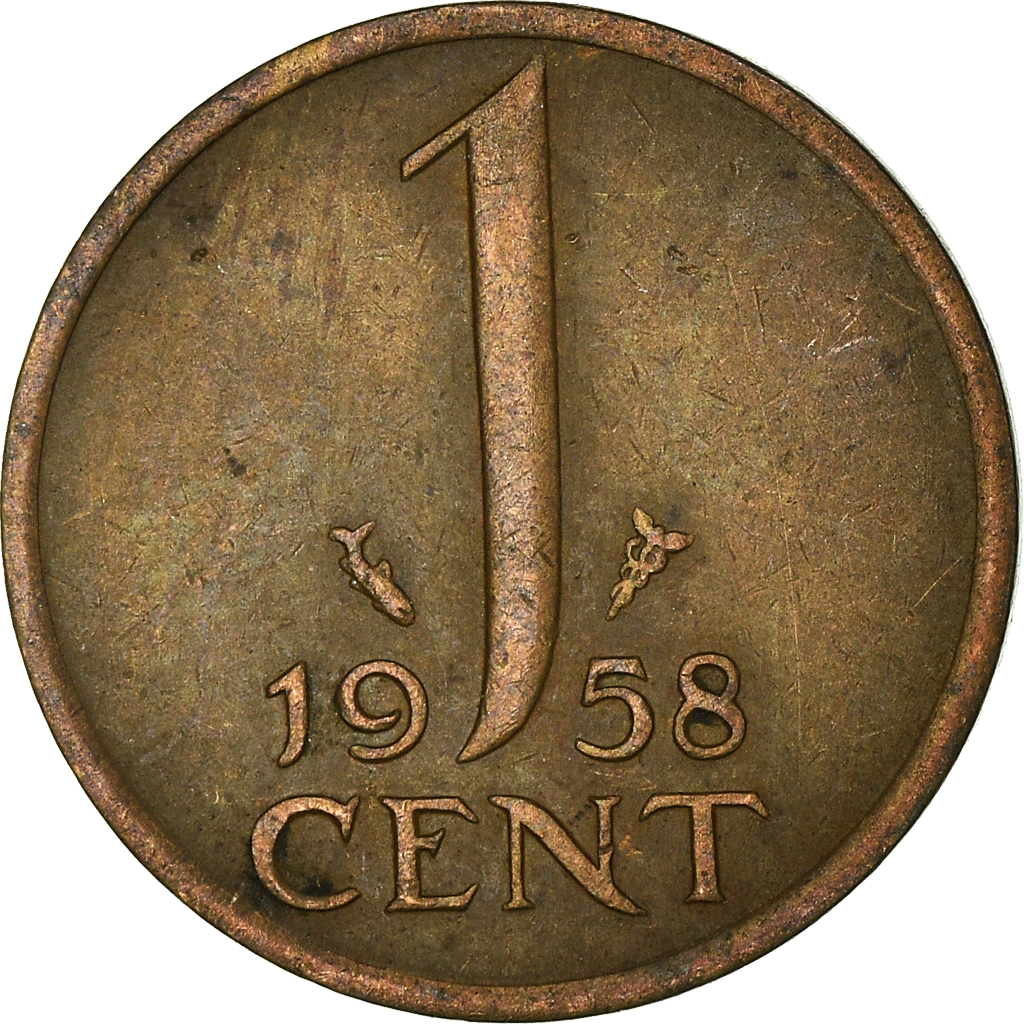 Moneda, Países Bajos, Cent, 1958