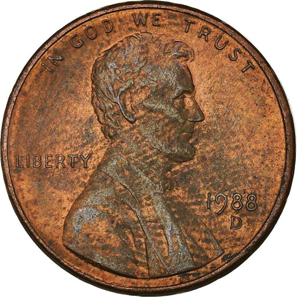 Moneda, Estados Unidos, Cent, 1988