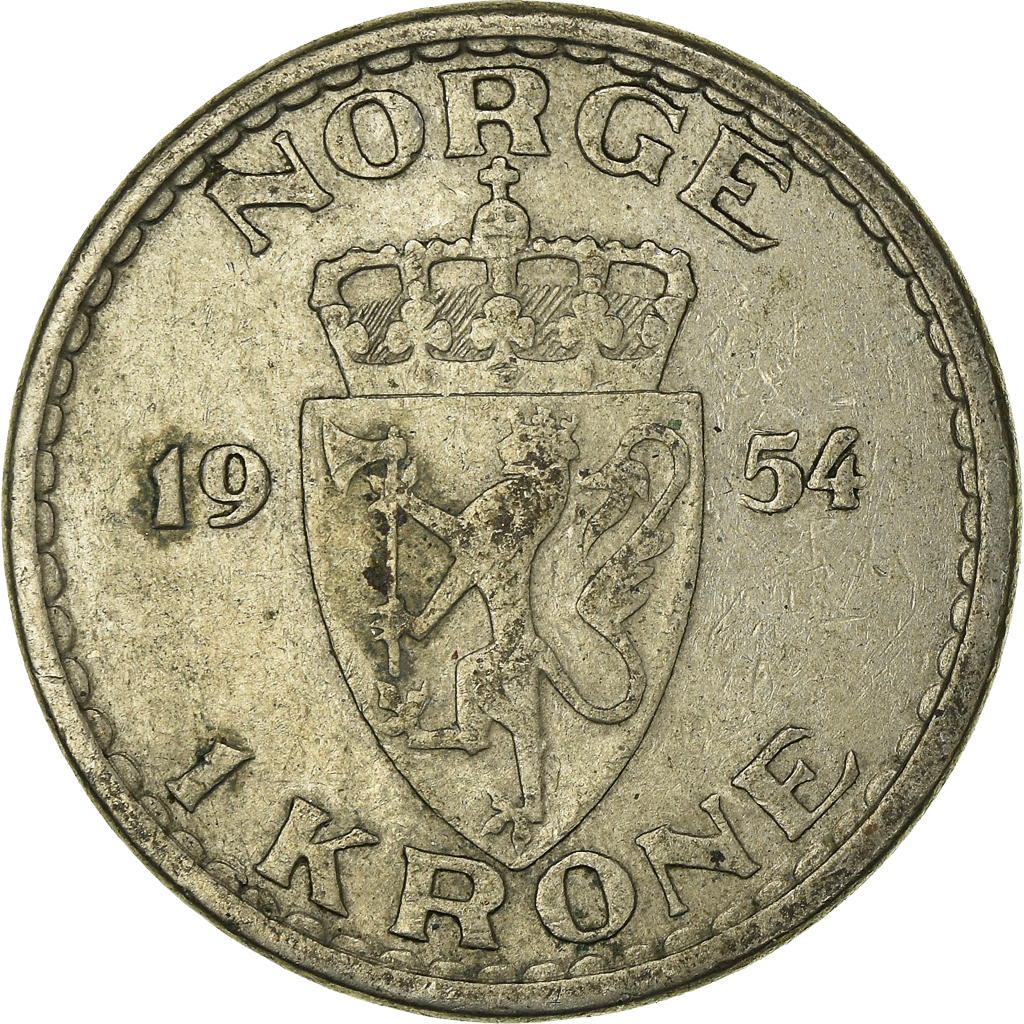 Moneda, Noruega, Krone, 1954
