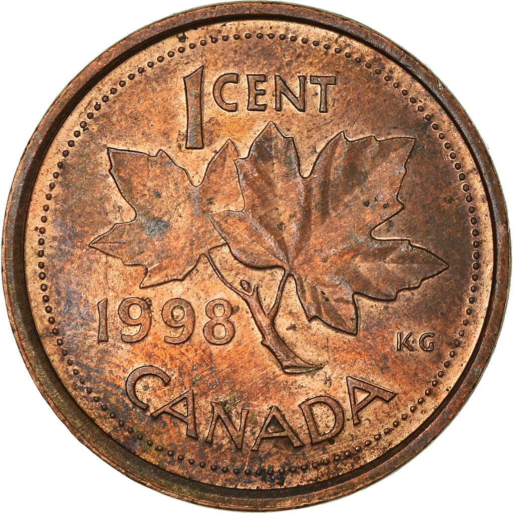 Moneda, Canadá, Cent, 1998