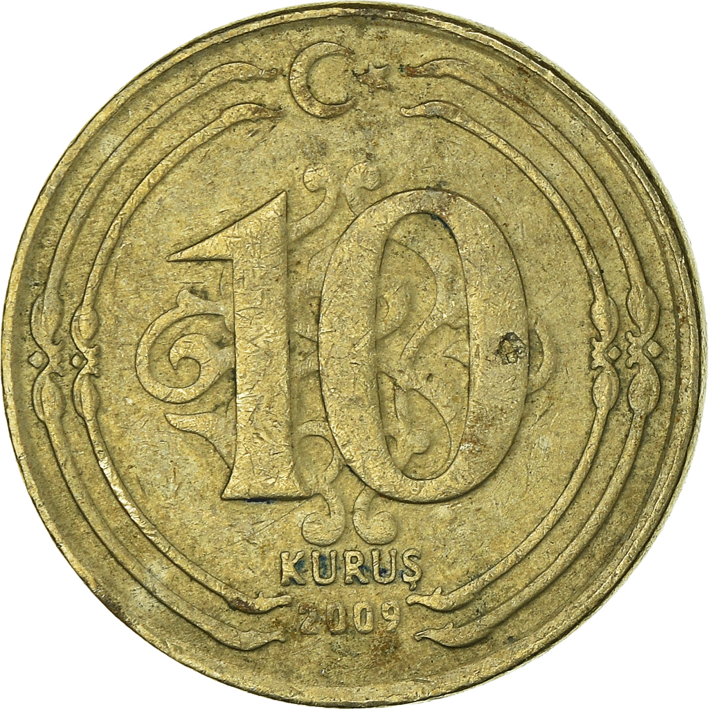 Moneda, Turquía, 10 Kurus, 2009