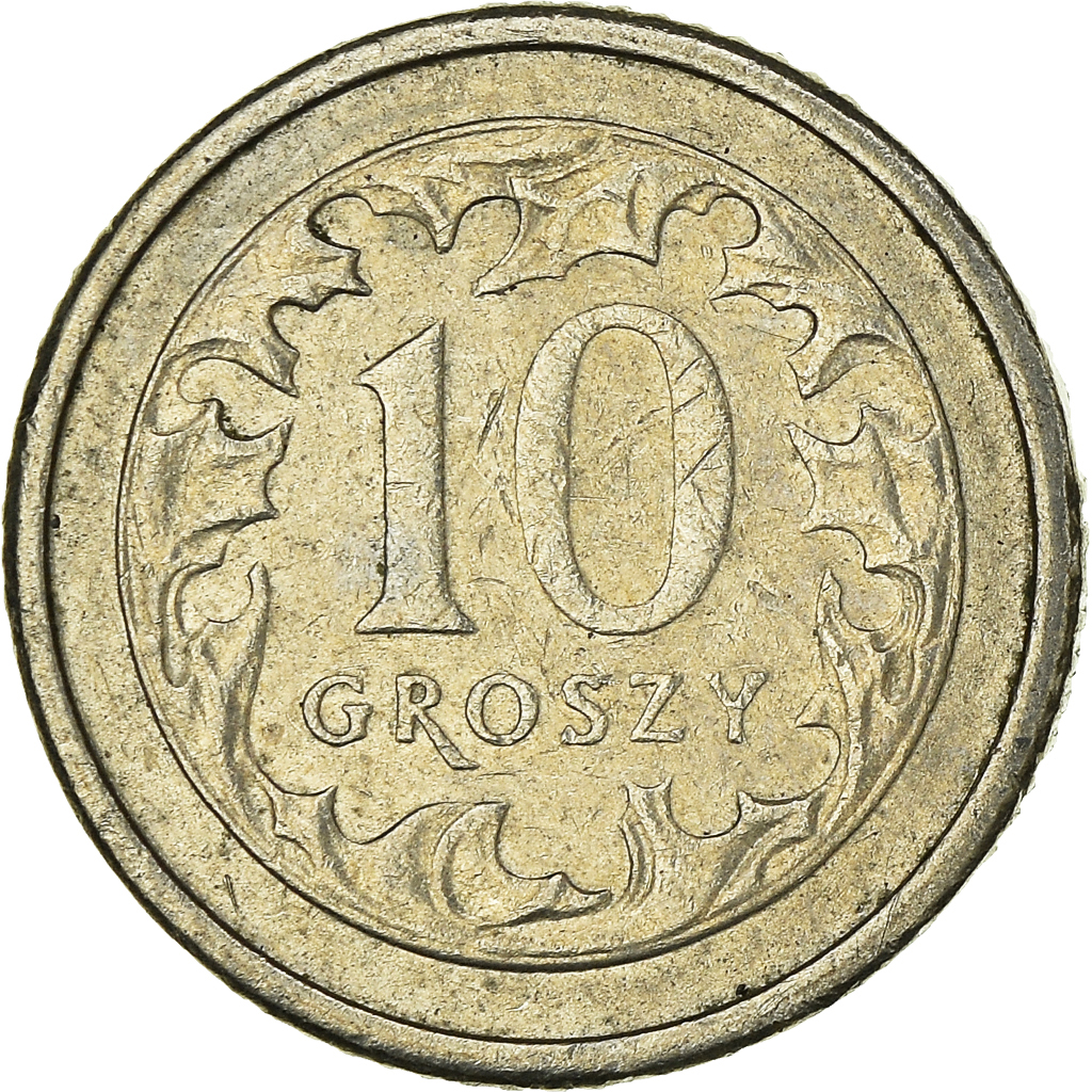 Moneda, Polonia, 10 Groszy, 1992