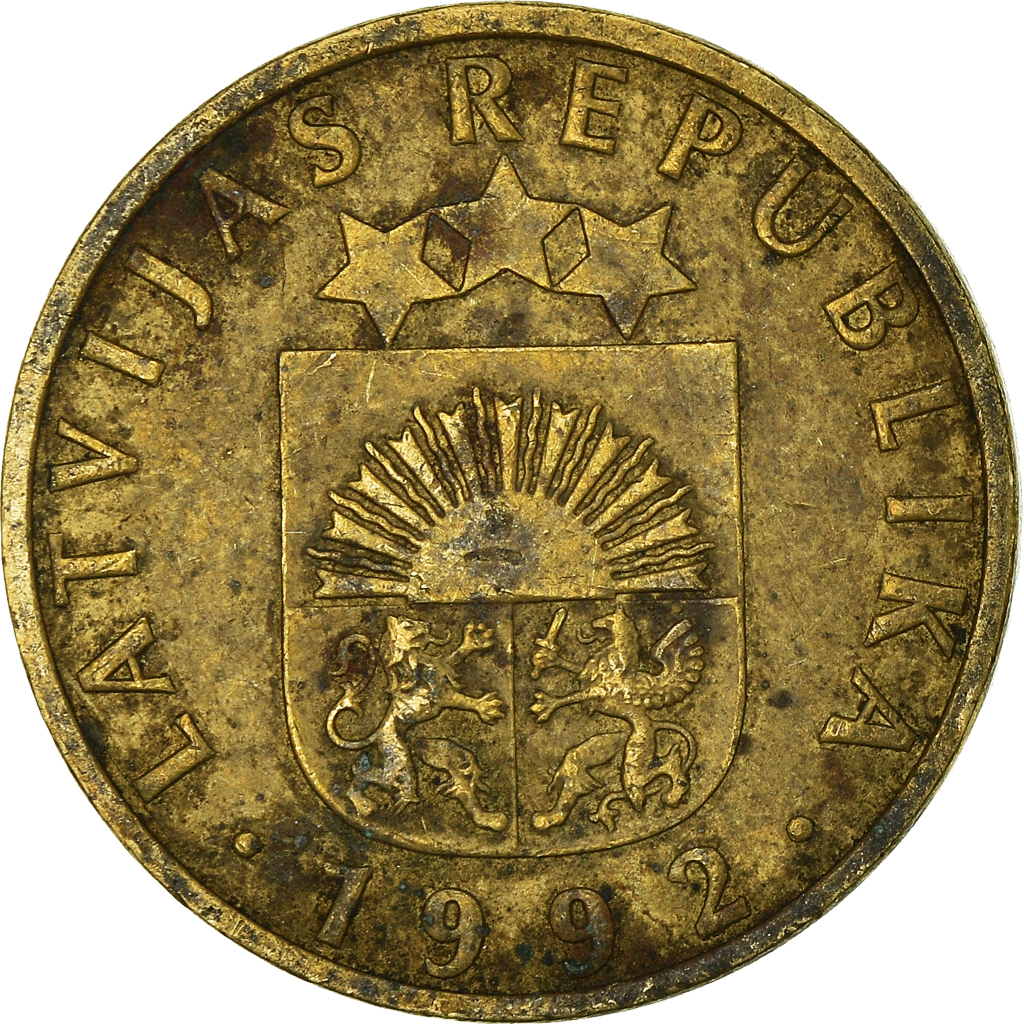 Moneda, Letonia, 10 Santimu, 1992