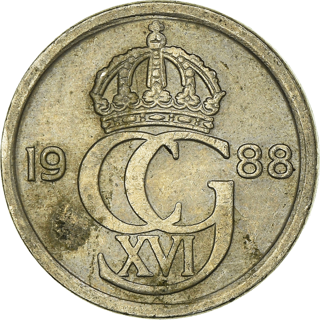 Moneda, Suecia, 10 Öre, 1988