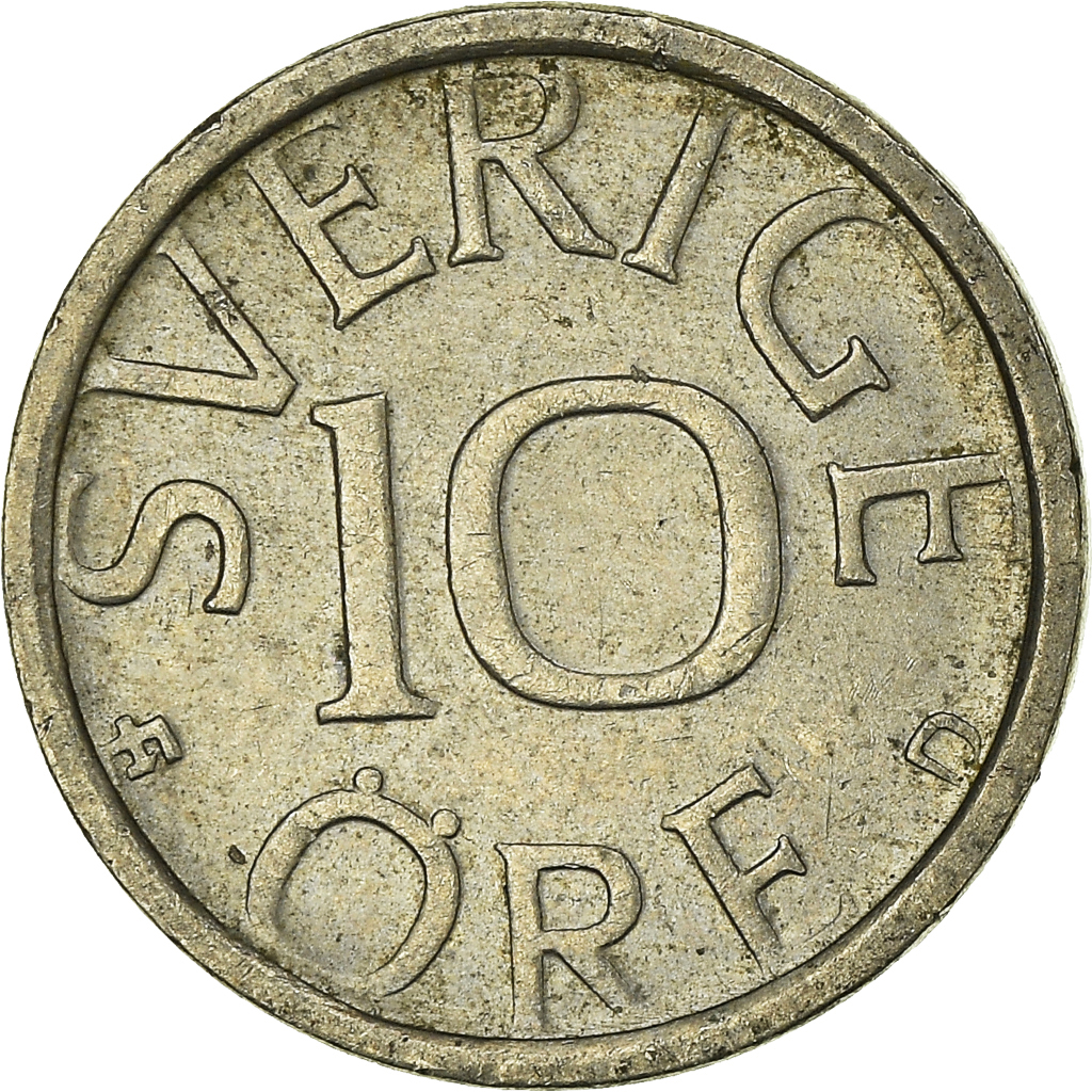 Moneda, Suecia, 10 Öre, 1988