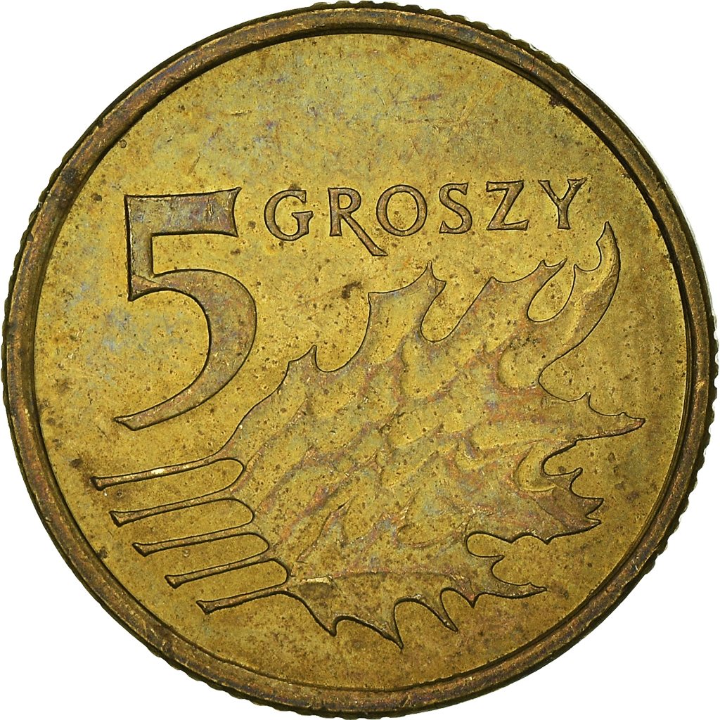 Moneda, Polonia, 5 Groszy, 2012