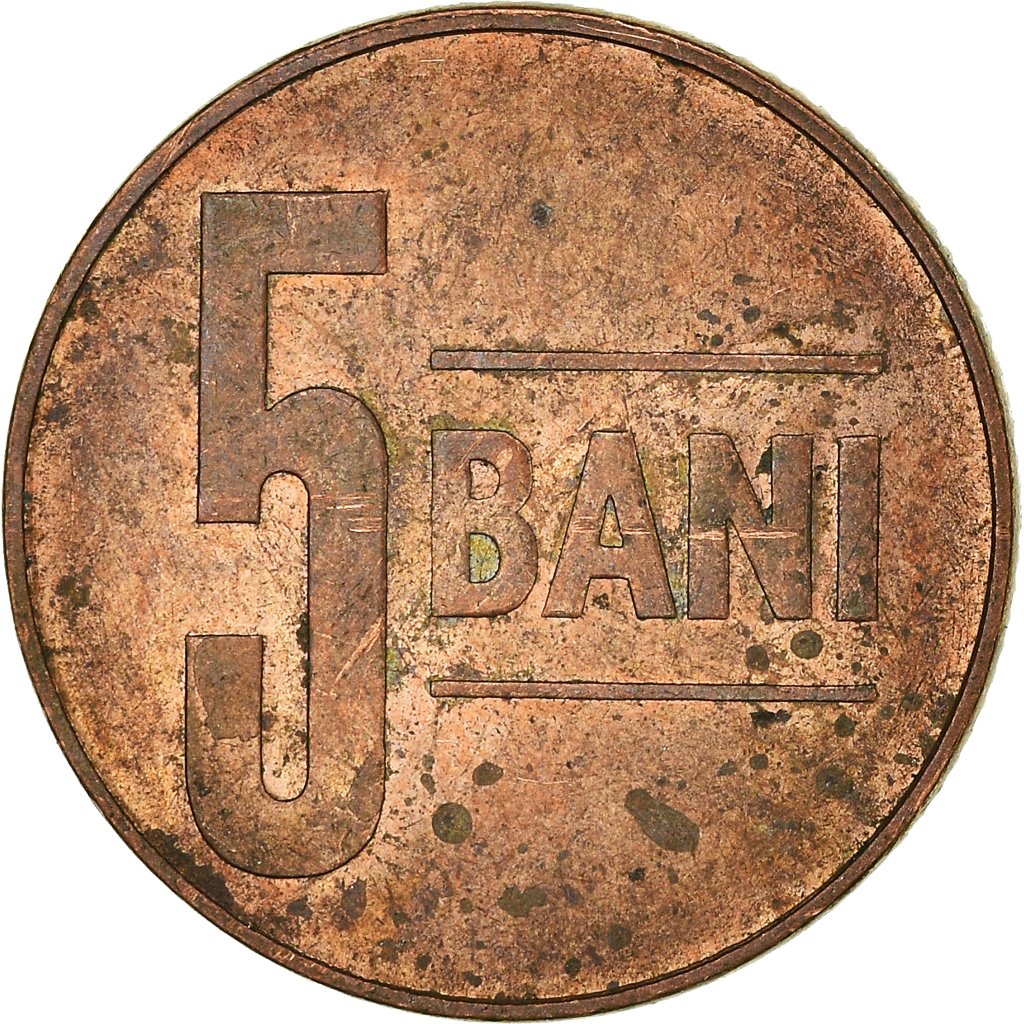 Moneda, Rumanía, 5 Bani, 2005