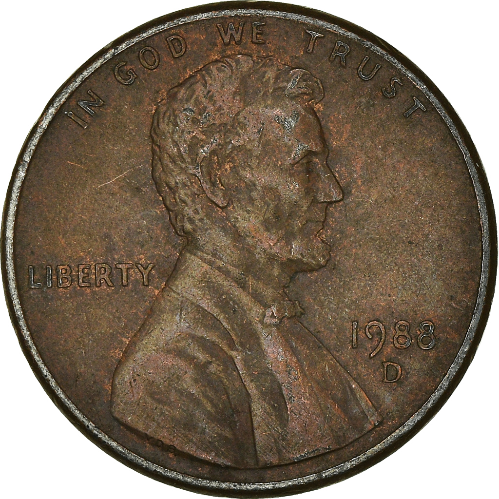 Moneda, Estados Unidos, Cent, 1988