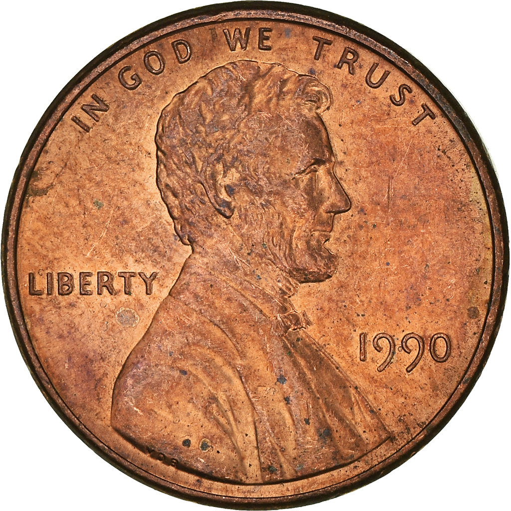 Moneda, Estados Unidos, Cent, 1990
