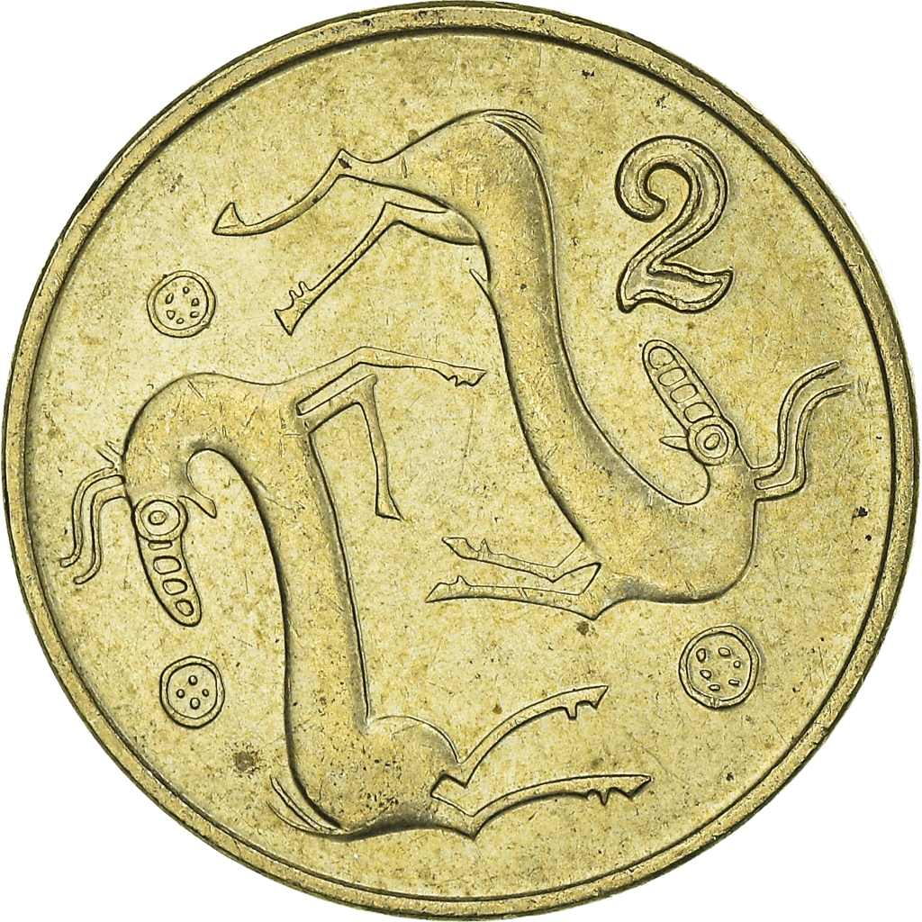 Moneda, Chipre, 2 Cents, 1992