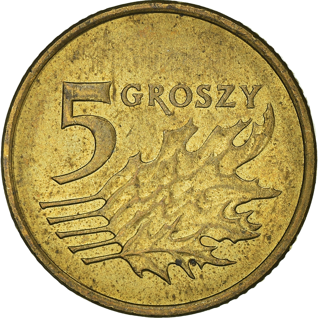 Moneda, Polonia, 5 Groszy, 2005