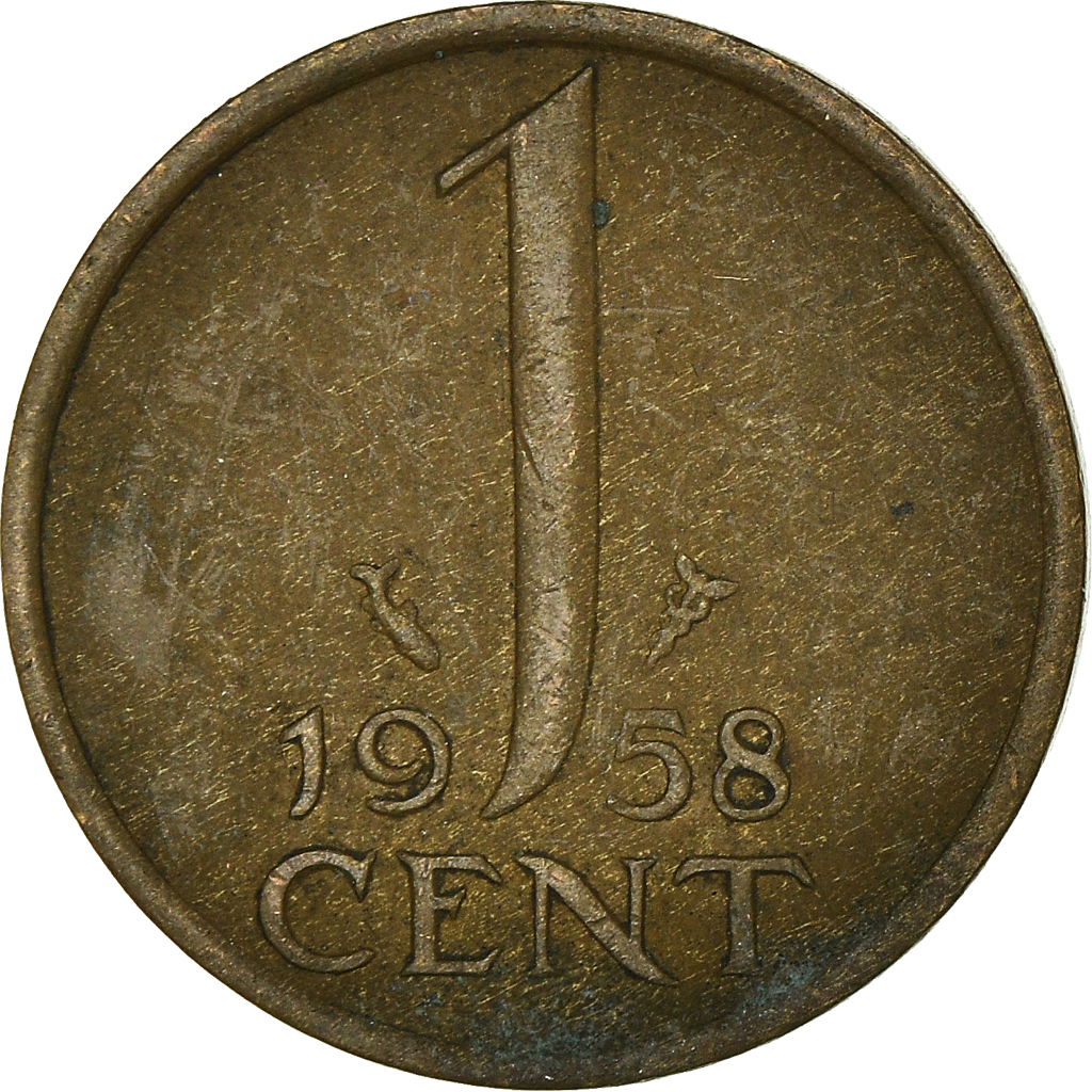 Moneda, Países Bajos, Cent, 1958