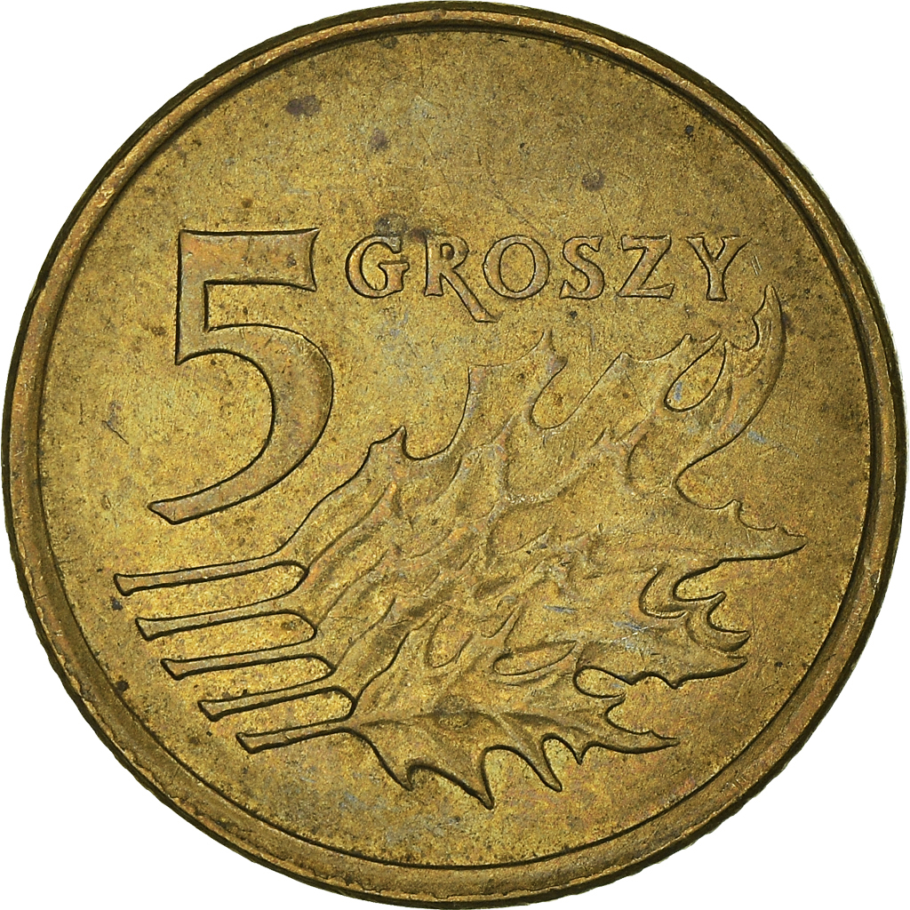 Moneda, Polonia, 5 Groszy, 2009