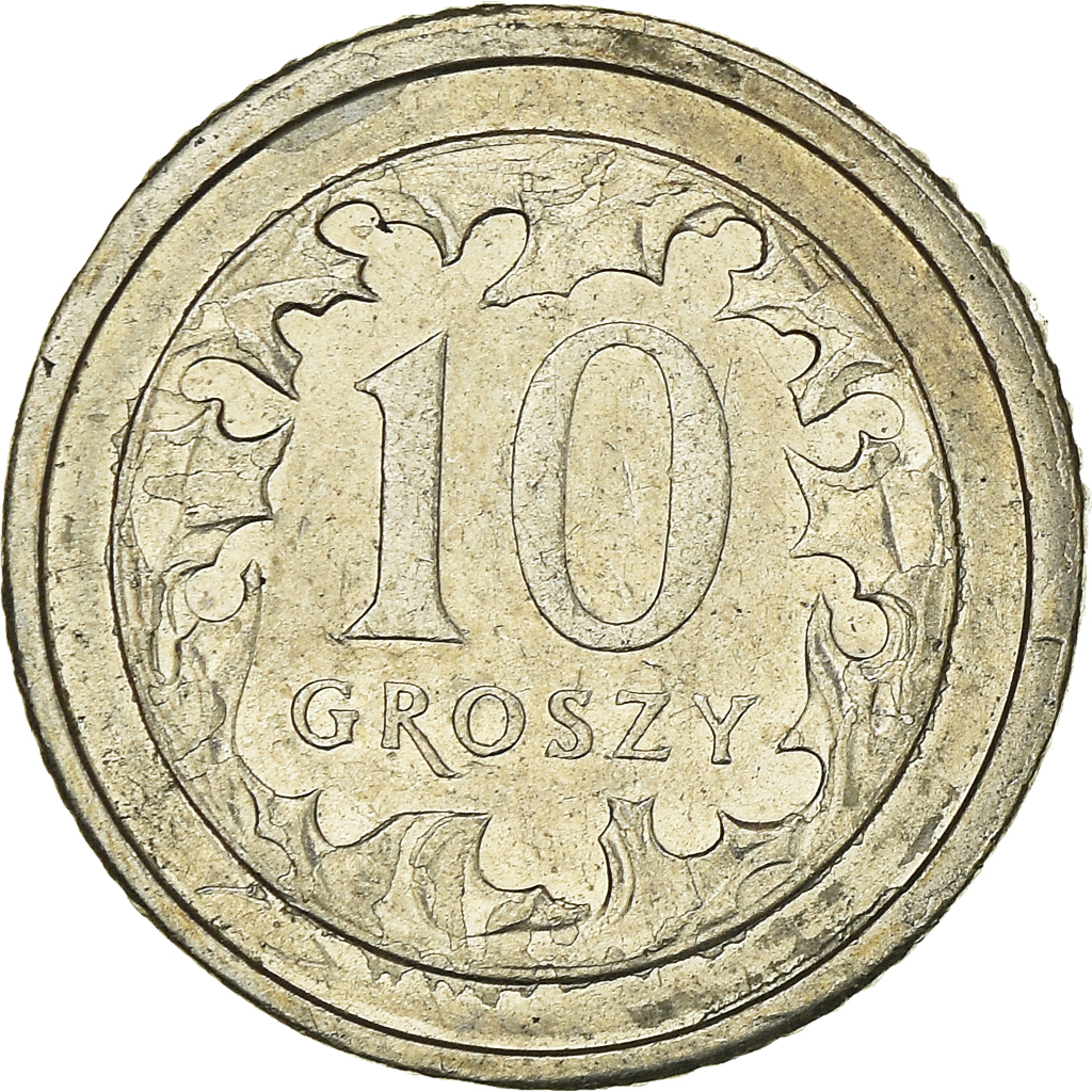 Moneda, Polonia, 10 Groszy, 2005