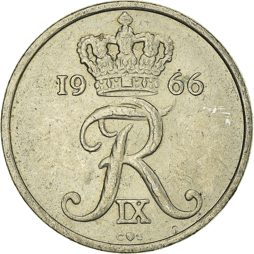 Moneda, Dinamarca, 10 Öre, 1966