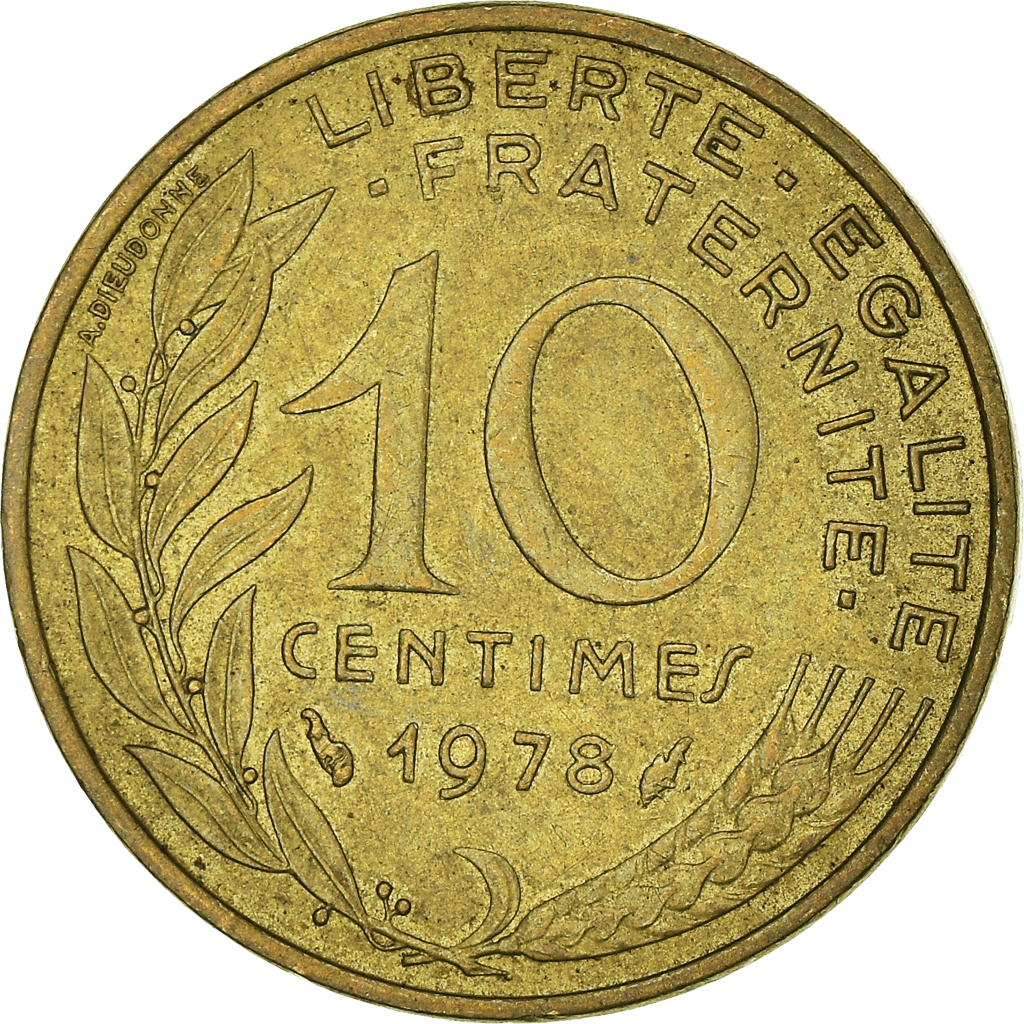 Moneda, Francia, 10 Centimes, 1978