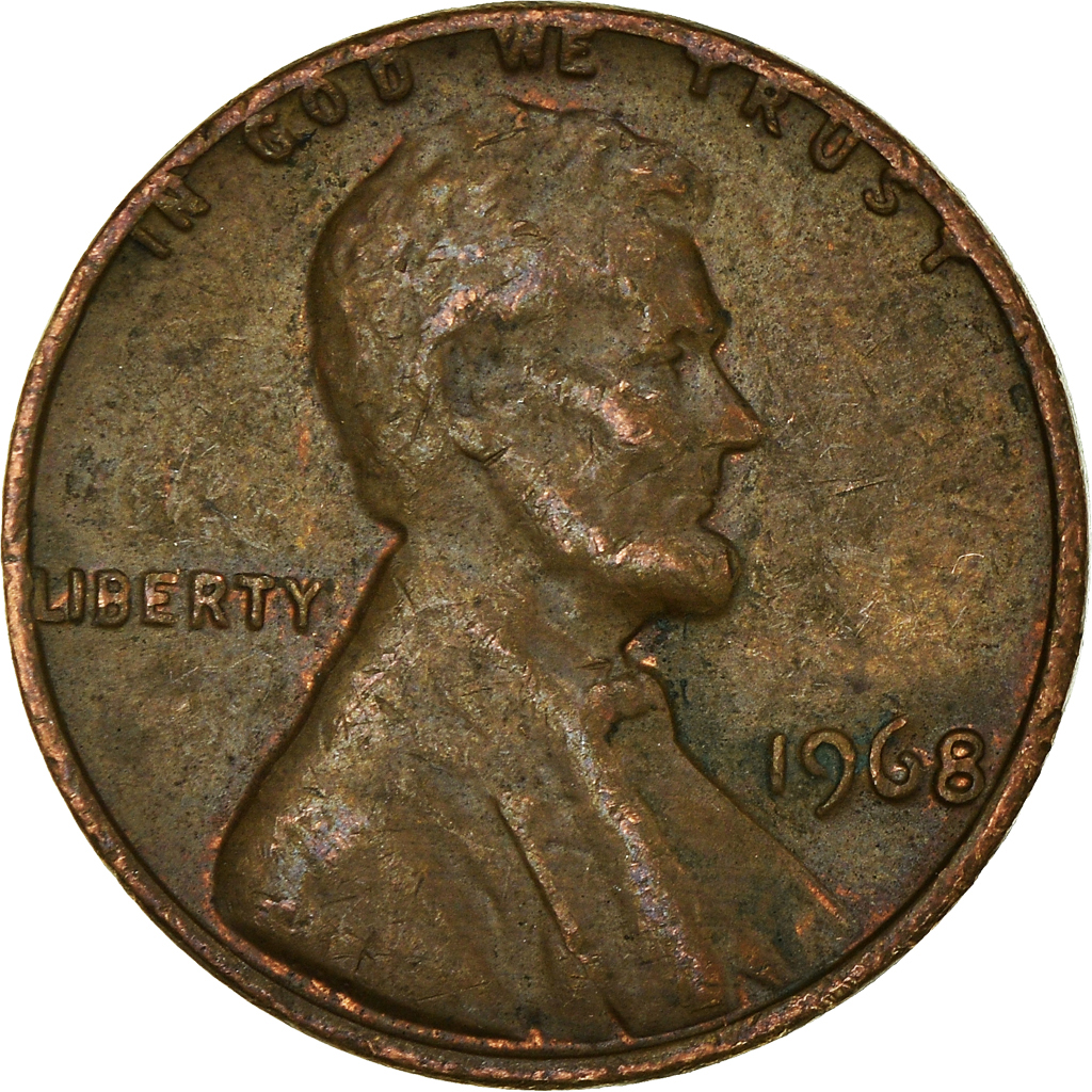 Moneda, Estados Unidos, Cent, 1968