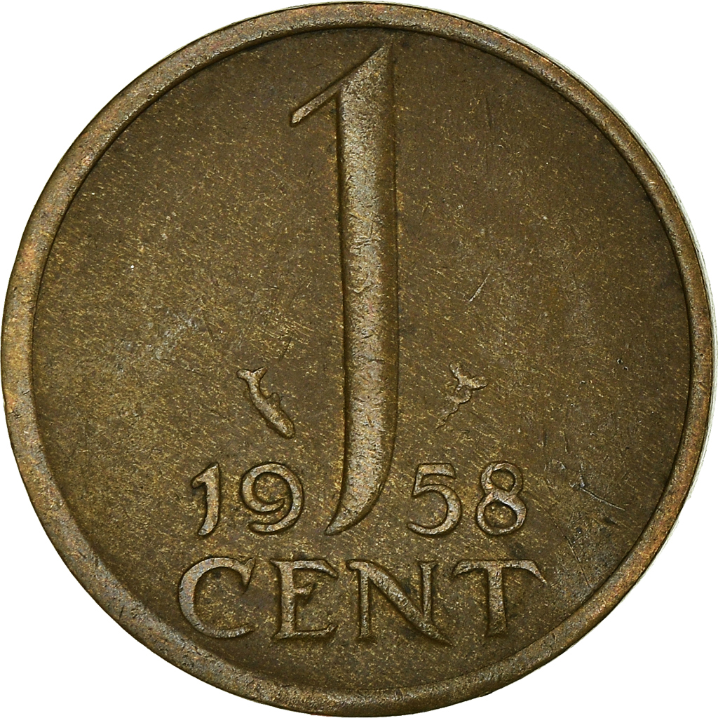 Moneda, Países Bajos, Cent, 1958