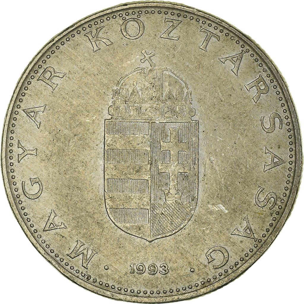 Moneda, Hungría, 10 Forint, 1993