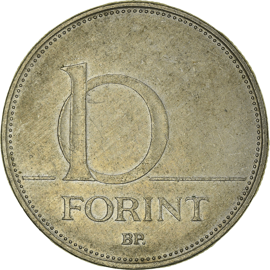 Moneda, Hungría, 10 Forint, 1993
