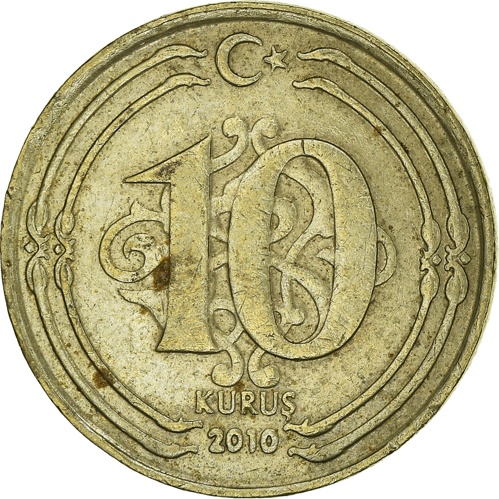 Moneda, Turquía, 10 Kurus, 2010