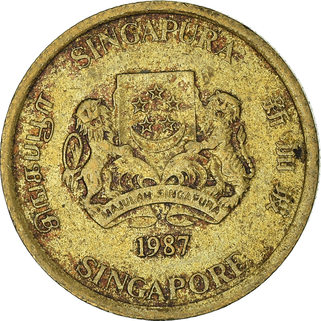 Moneda, Singapur, 5 Cents, 1987
