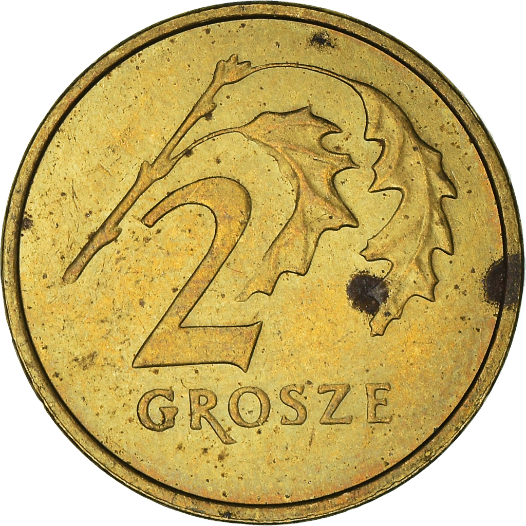 Moneda, Polonia, 2 Grosze, 2004