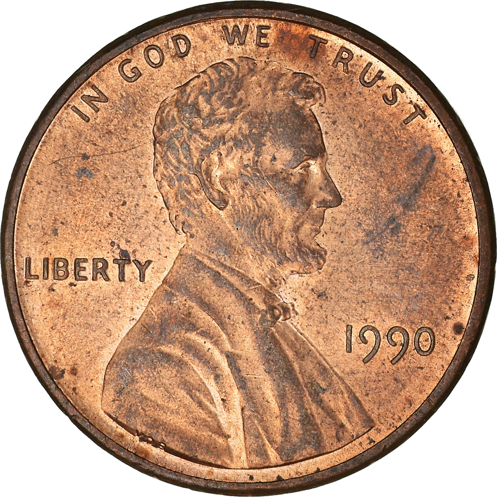 Moneda, Estados Unidos, Cent, 1990
