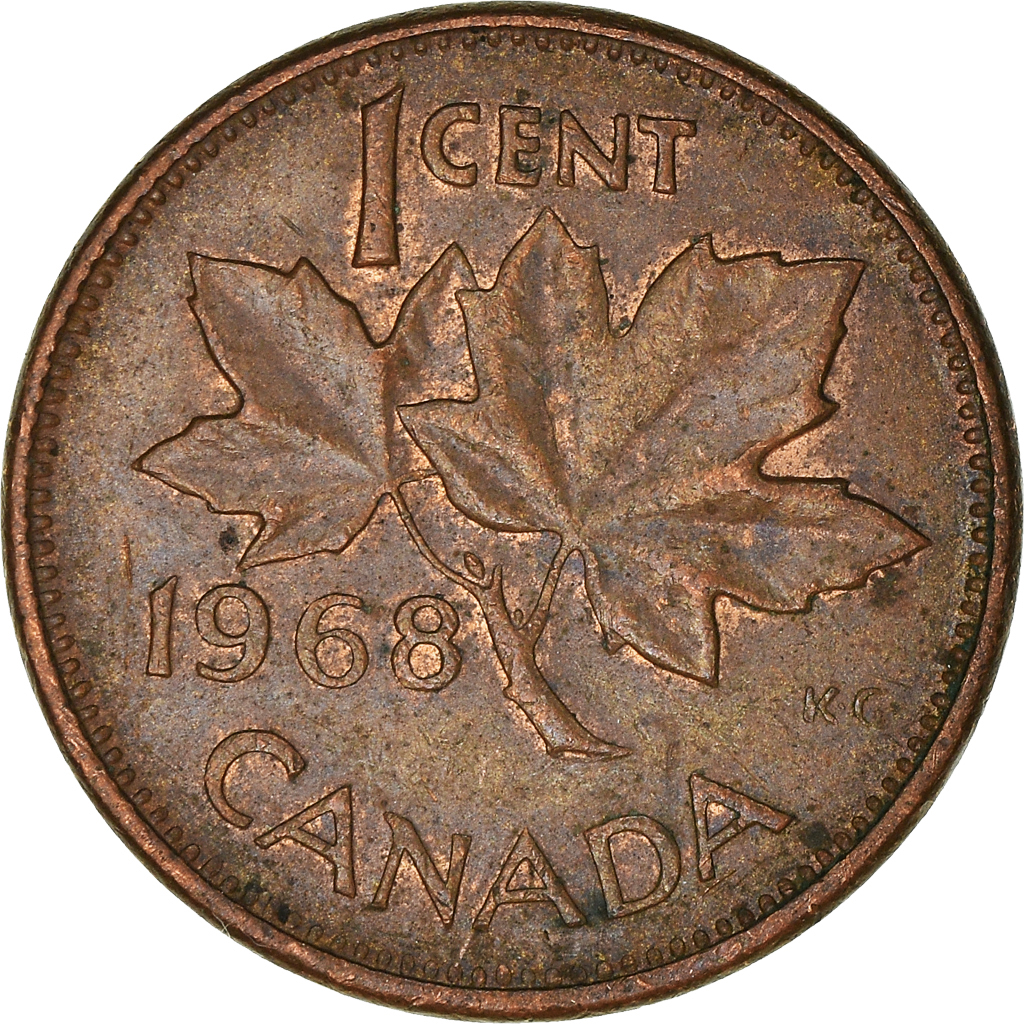 Moneda, Canadá, Cent, 1968