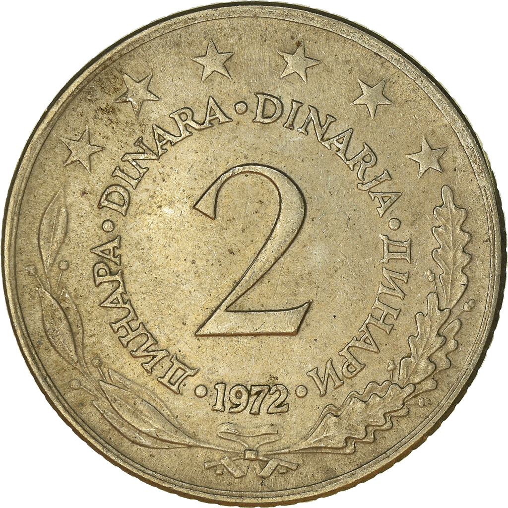 Moneda, Yugoslavia, 2 Dinara, 1972