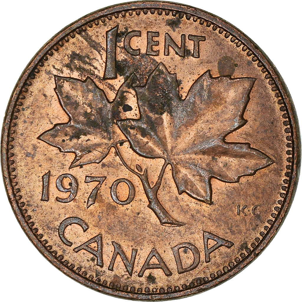 Moneda, Canadá, Cent, 1970