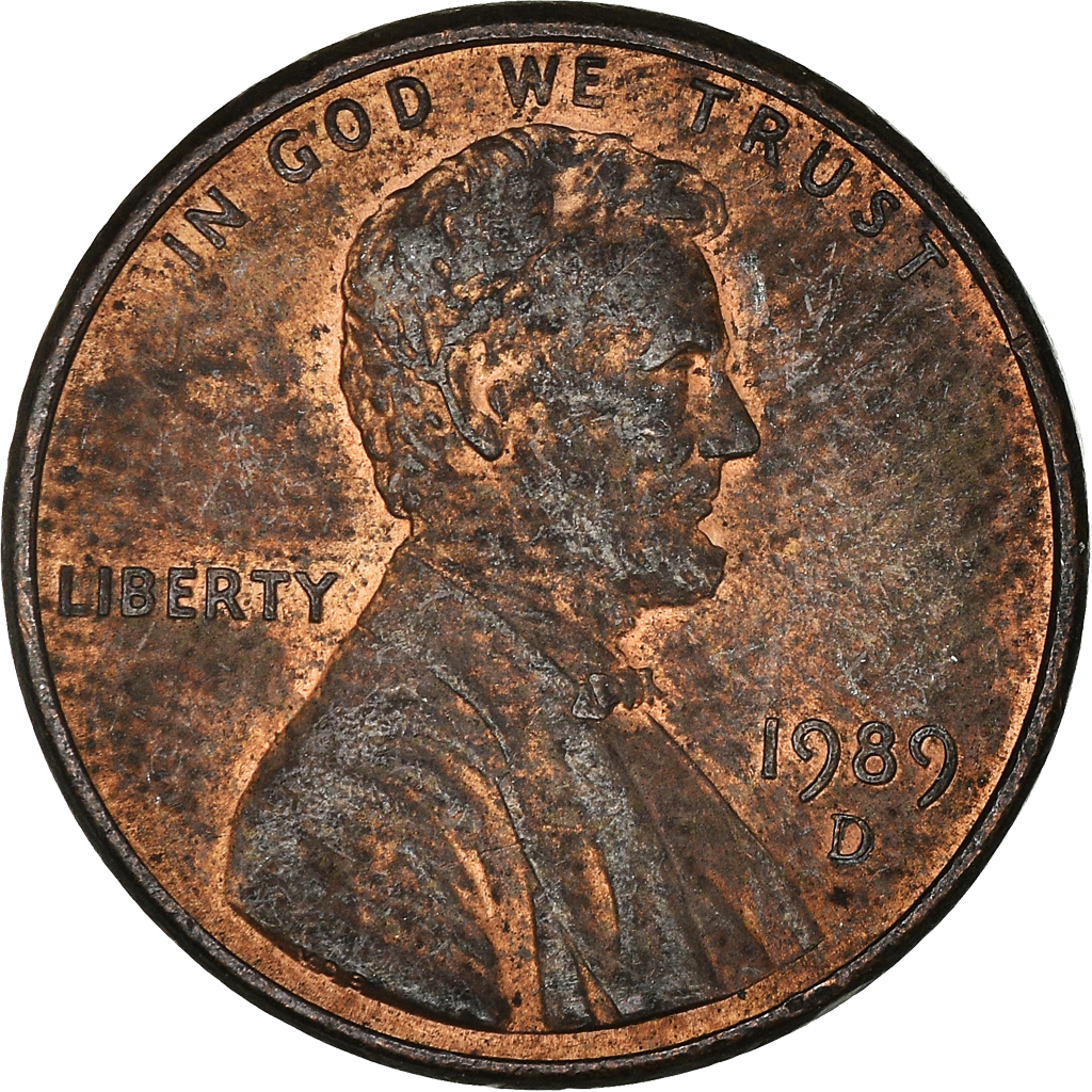 Moneda, Estados Unidos, Cent, 1989