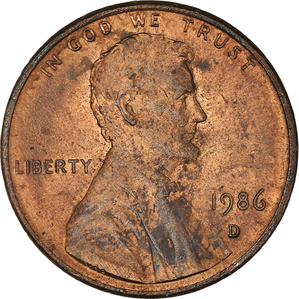Moneda, Estados Unidos, Cent, 1986